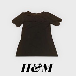 H&M Girls Black Sheer Lacey Top XS
